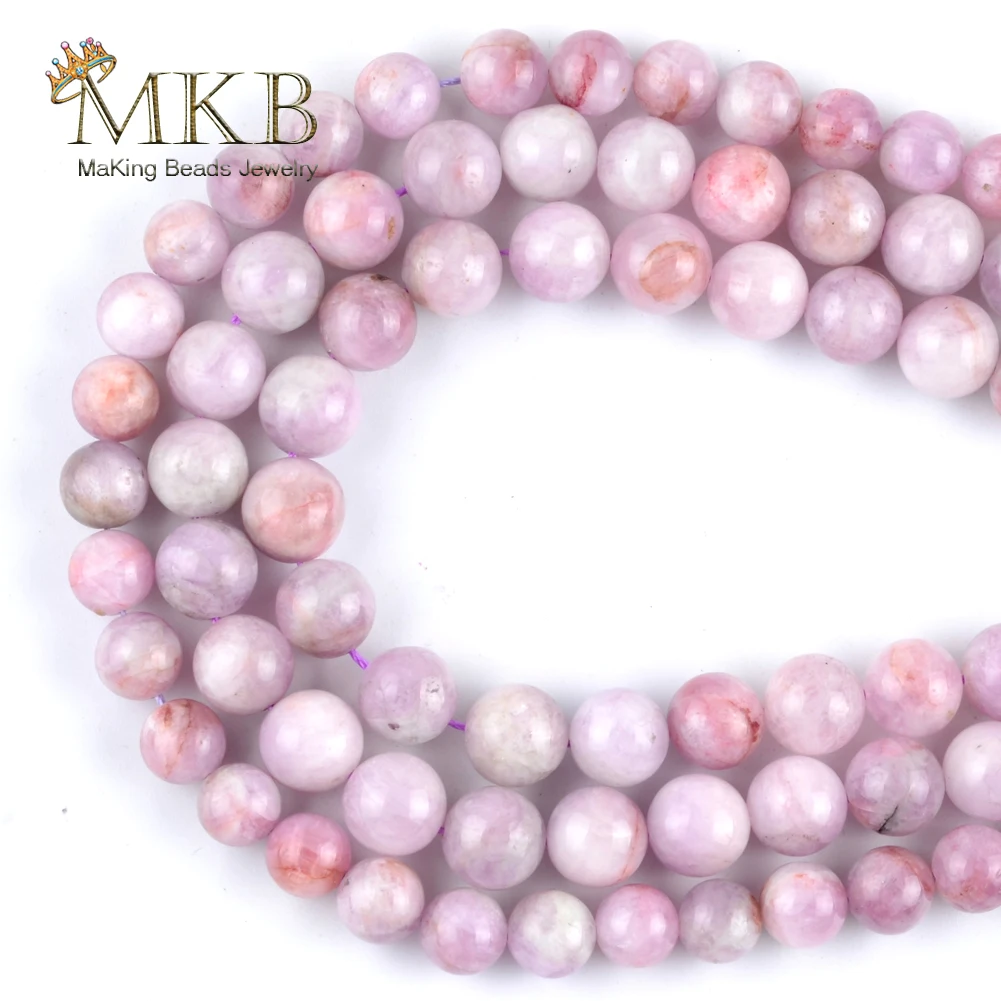 

Натуральный камень, фиолетовый сподумен бусины для изготовления ювелирных изделий 6/8/10 мм круглые бусины для изготовления браслетов Цепочк...