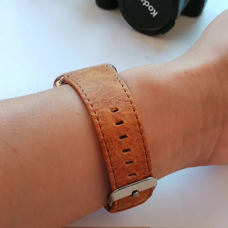 FOHUAS Crazy-horse из натуральной кожи ремешок для часов браслет для apple watch 38мм/42 мм кофейный коричневый