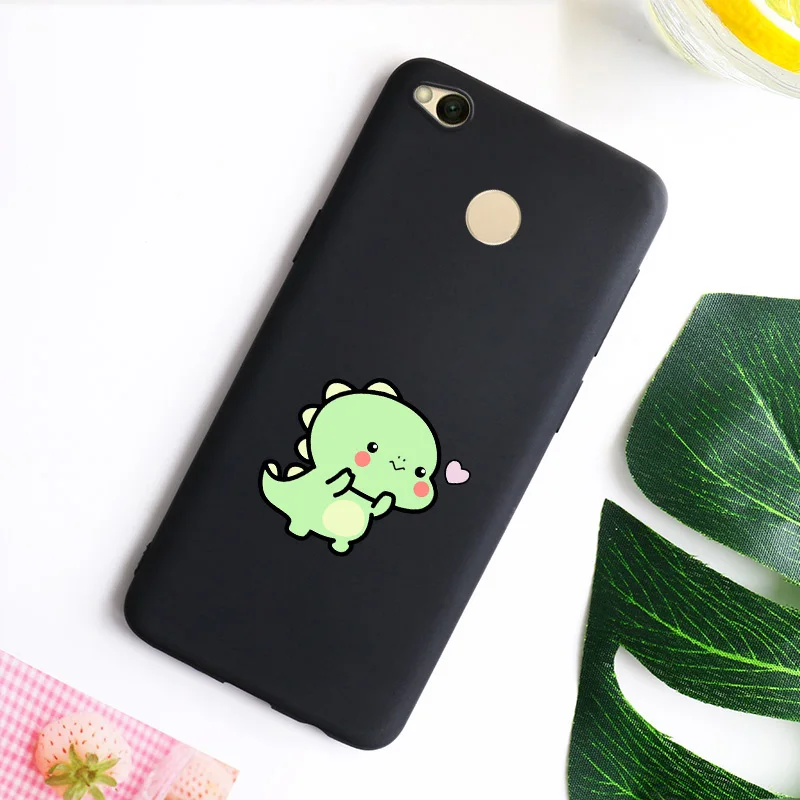 Чехол для телефона с рисунком динозавра кота Xiaomi Redmi 4x мягкий силиконовый полное