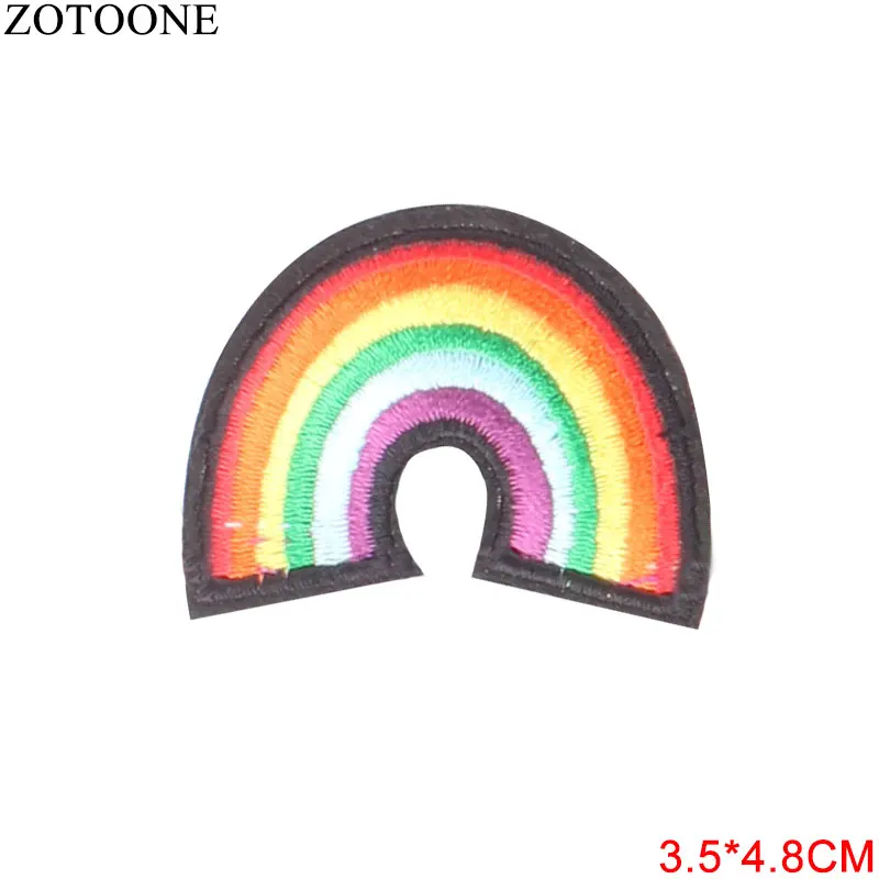 ZOTOONE мультфильм Радуга Любовь Сердце шитье на двусторонние нашивки для одежды