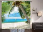 Занавески для украшения океана тени Кокосовая пальма на белом песке Оконные Занавески для гостиной спальни