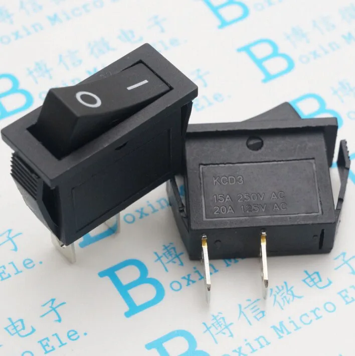 5 шт. тумблер KCD3 101N 2 файла 2PIN 16A/250 В черный корабль Тип переключатель