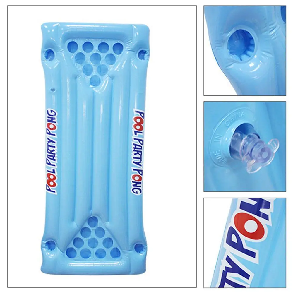 

Beer Pong Pool Float PVC Inflatable Floating Beer Pong Table Party Pool Lounge Raft Blue Single Cup Hole Float For Men Women