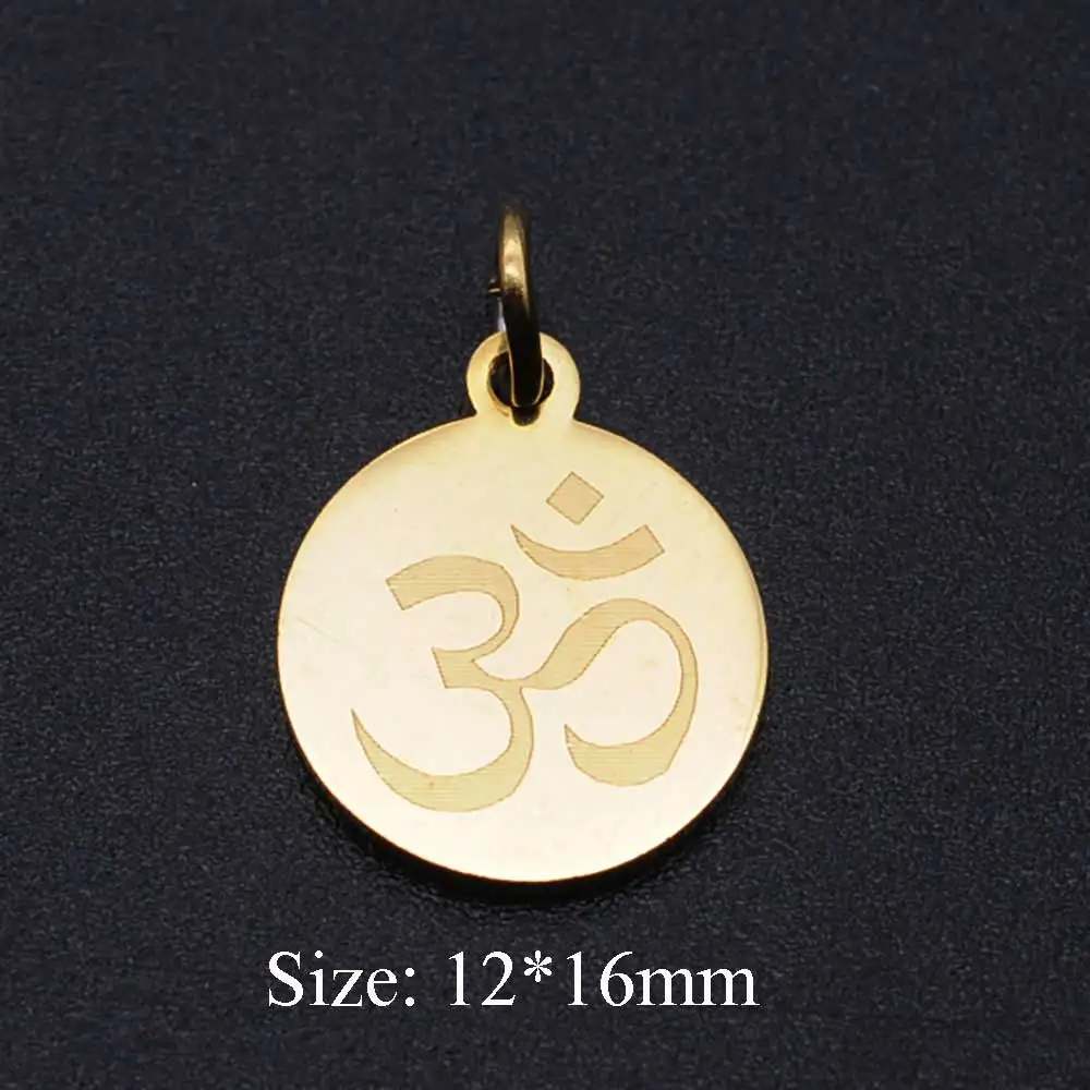 5 шт./лот Подвеска для йоги OM символ 316L из нержавеющей стали DIY Подвески оптовая