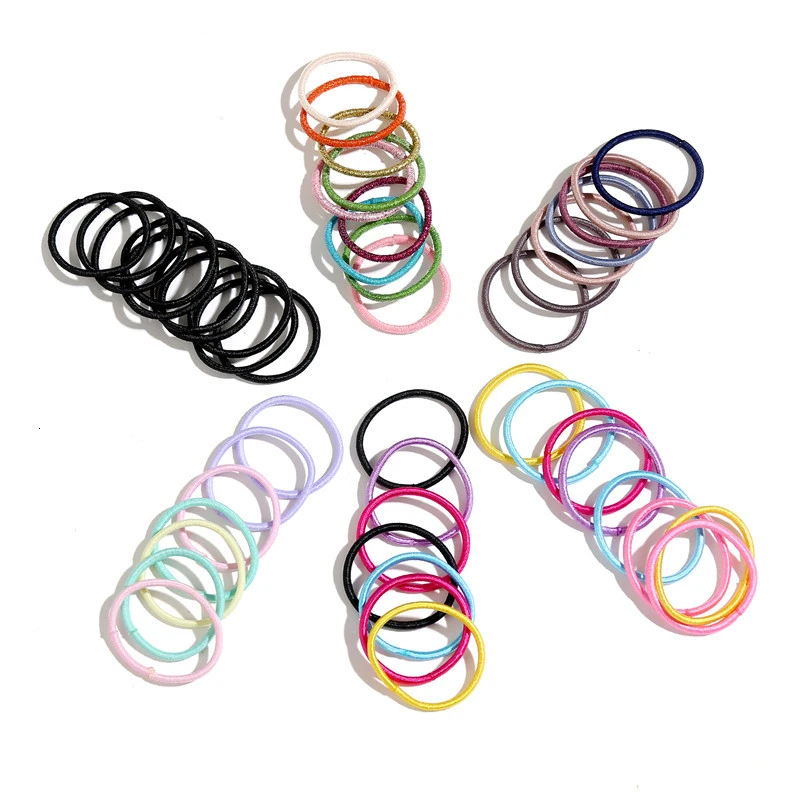 Милые красочные резинки для девочек 50 шт./лот 3 см аксессуары волос эластичная