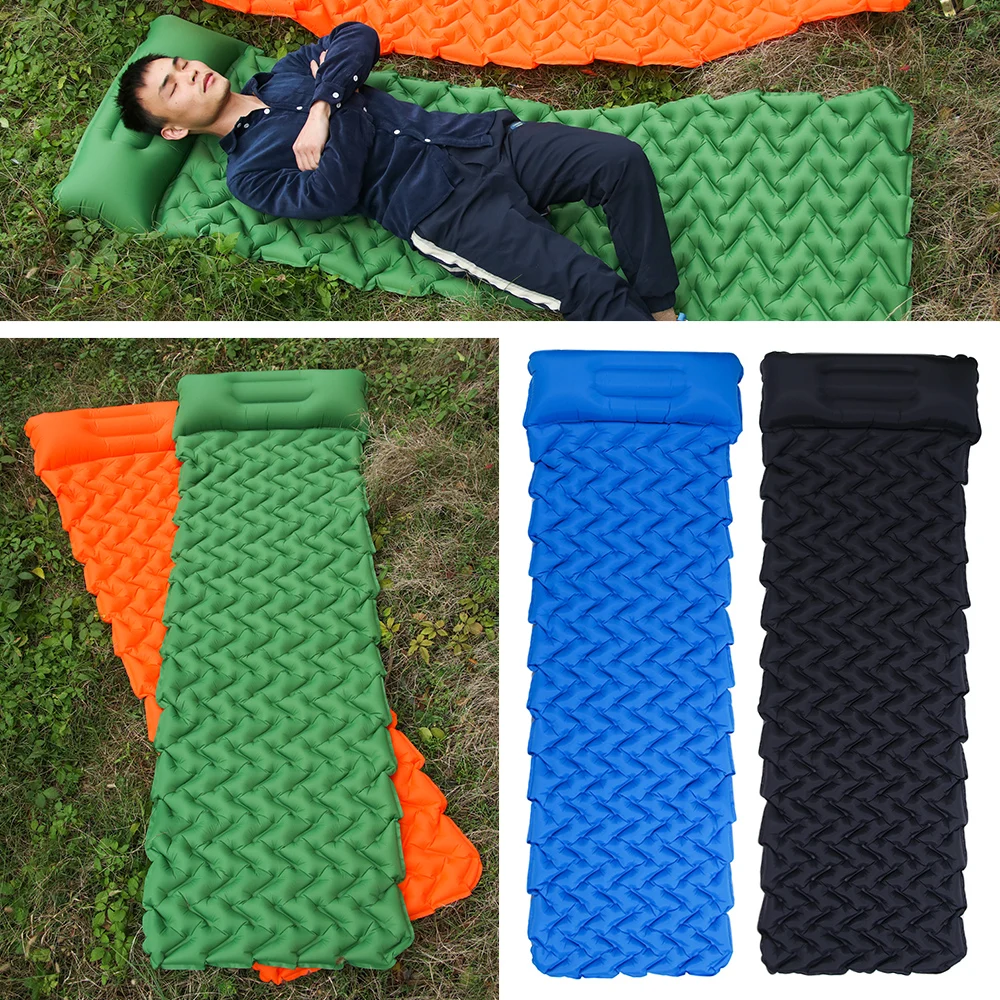 

Outdoor Backpacking Built-in Pump Traveling Hiking Camping Sleeping Pad Mat with Pillow Waterproof Air Mattress Air Bed