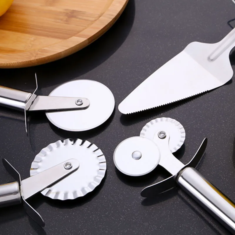 4 узора двойной роликовый резак для пиццы нож из нержавеющей стали Кондитерская