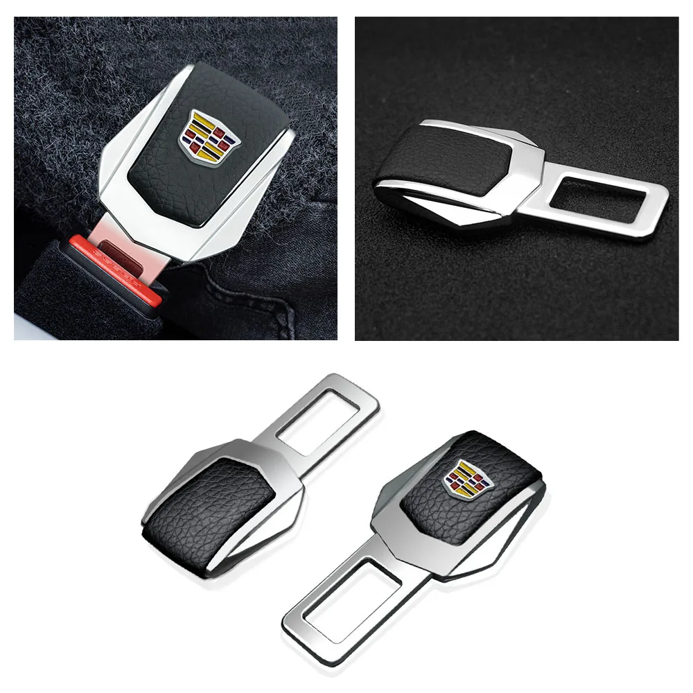 

Leather Safety Belt Buckle Auto Seat Belt Metal Plug Clip Car Accessories For Cadillac Escalade Cts Emblem Srx Eldora Xt4 Ct4