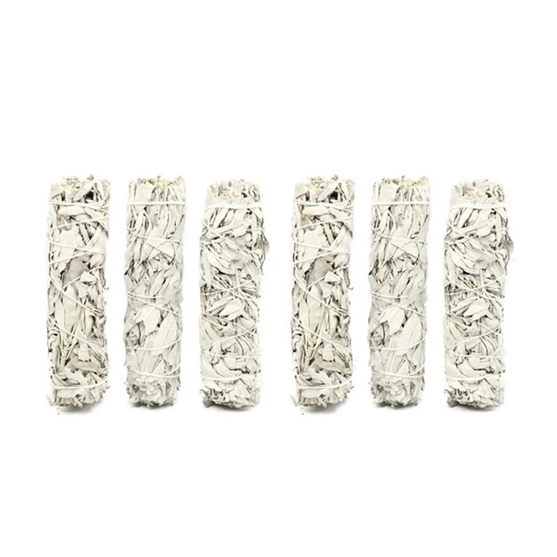 

White Sage Smudge Sticks Large Wanderlust Smudging Wand Incense Stick for Cleansing, Yoga, Blessing New Home (6 Pack)