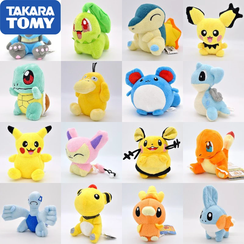 Takara Tomy Pokemon Pikachu Eevee плюшевые игрушки Jigglypuff Charmander Gengar Bulbasaur животные набитые для
