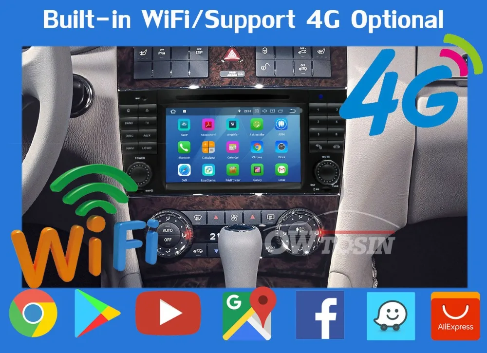 Восьмиядерный 4 Гб ОЗУ Android 9,0 автомобильный DVD для Mercedes Benz C Class W203 C180 C200 C220 C230 C240 C250 C270 C280 C300 C320 автомобильный DSP