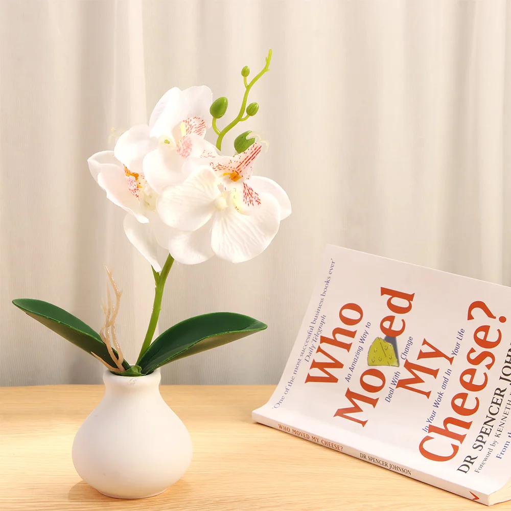 Маленький искусственный цветок трехголовая искусственная бабочка Орхидея цветы