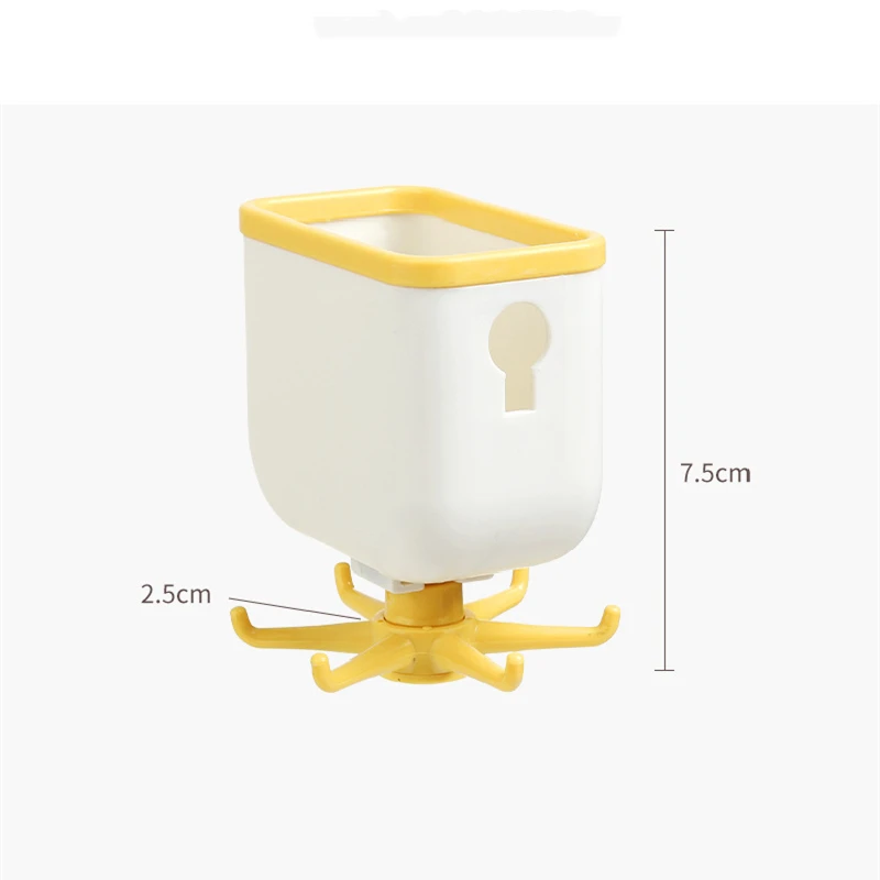 

360 Degrees Rotate Hook Cupboard Storage Shelf Wall Mounted 6 Hooks Hanging Rack Bathroom Kiechen Organizer Holder 2021 New