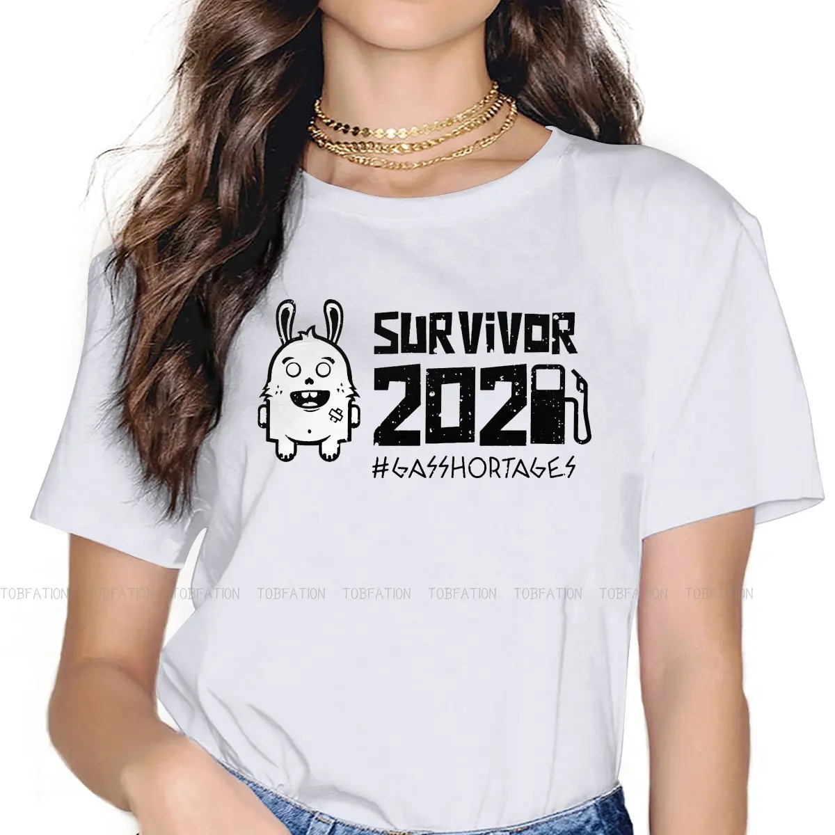 

Survivor O Collar TShirt Gas Shortage Price Increased Fabric Original T Shirt Girl Clothes 4XL Big Sale