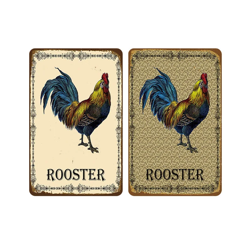 Оловянные знаки в виде яйца курицы винтажная искусственная табличка петух слон