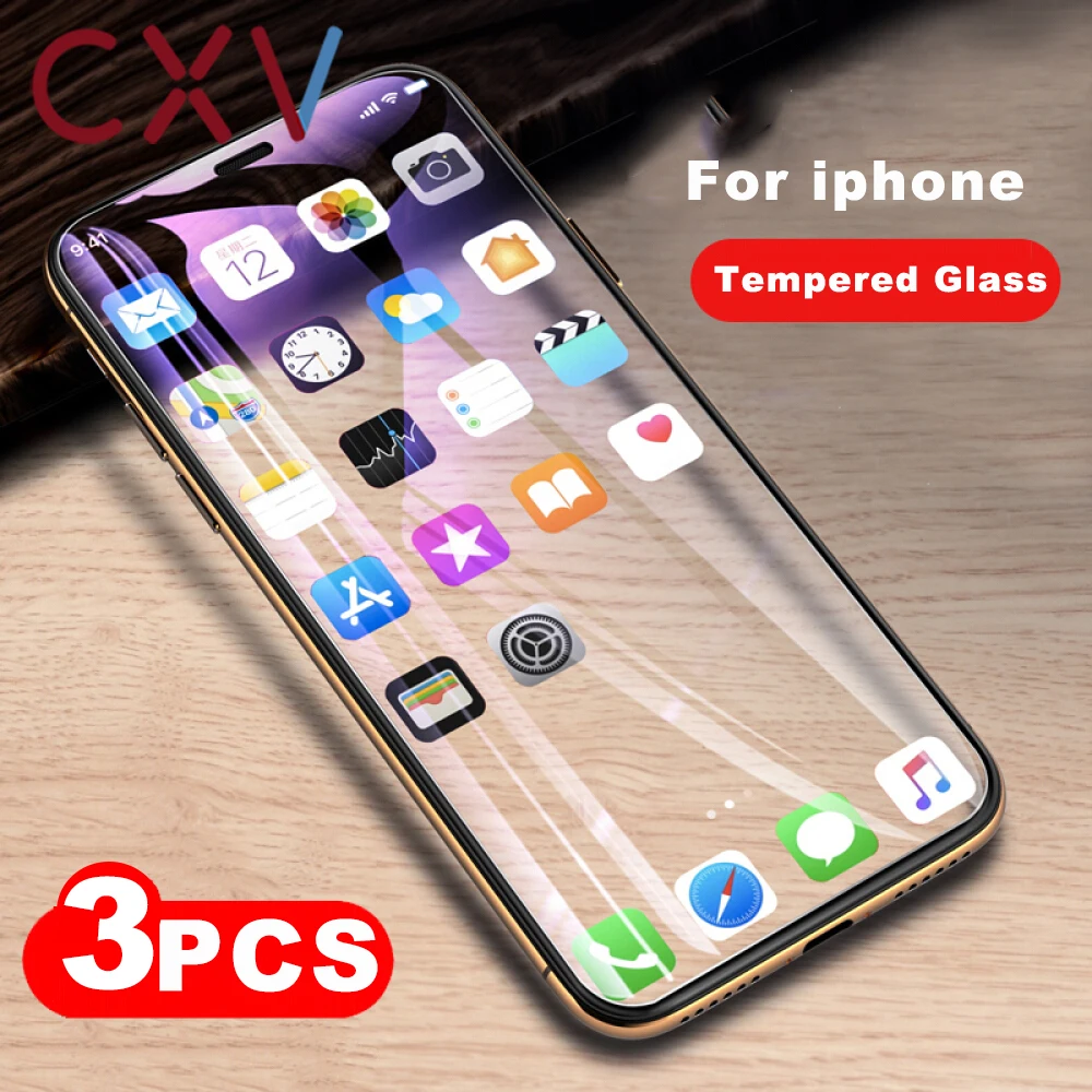 3 шт. Защита экрана для iphone 11 Pro max на xr x xs защитное стекло 7 6s 6 8 plus Закаленное пленка
