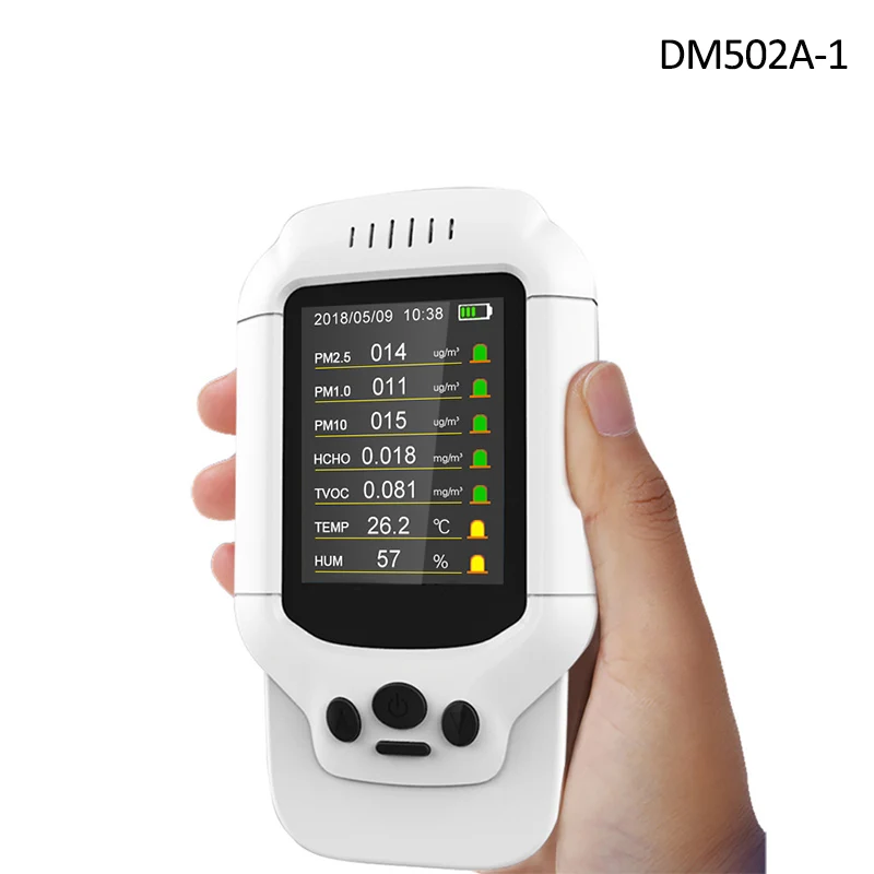 Портативный O3 монитор метр PM2.5/PM1.0/PM10/HCHO/TVOC Температура влажности AQI анализа