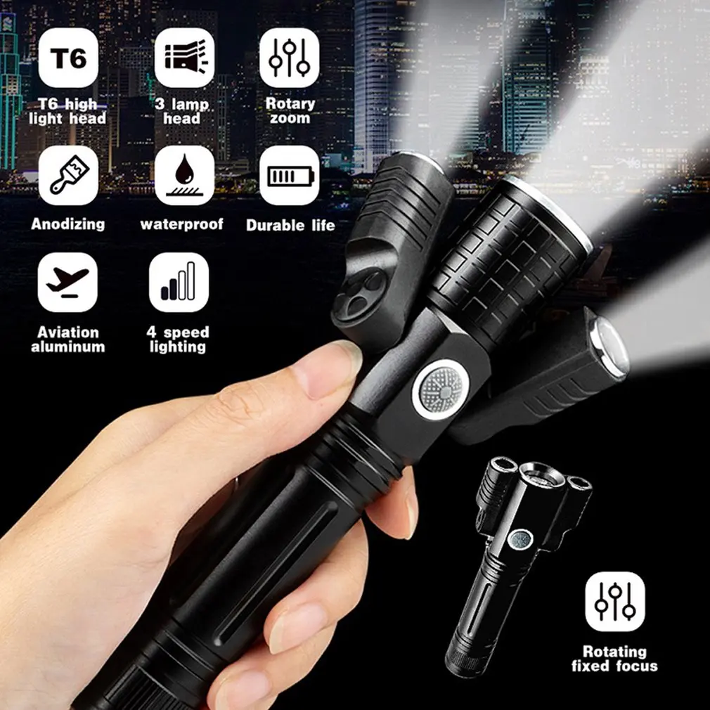 

Multifunction LED Light for Bicycle Lamp Cycling Bike Light Aluminum Alloy USB Waterproof Bike Flashlight Front Light