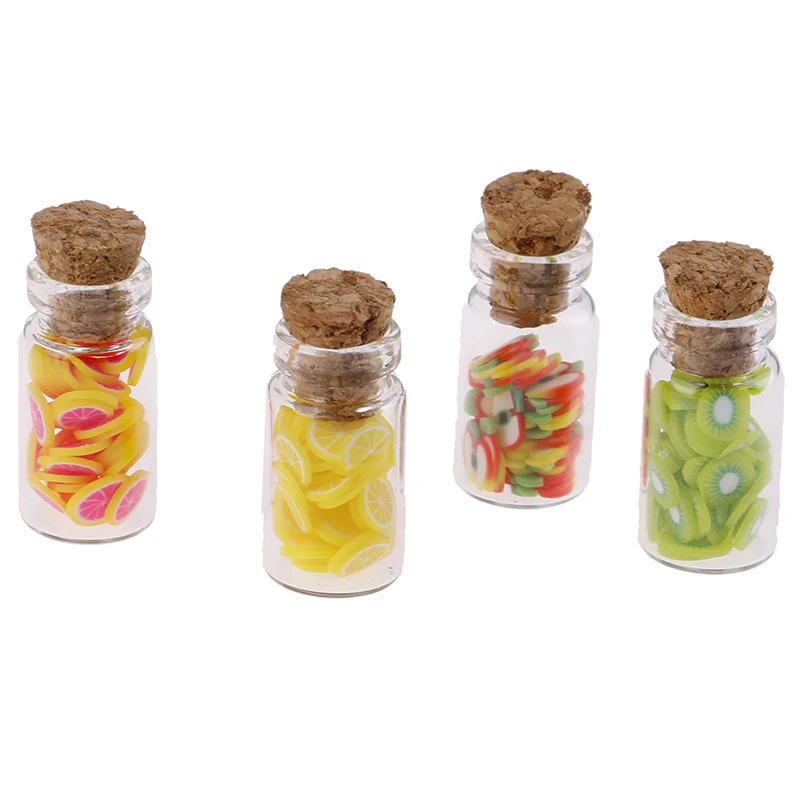 

1:12 Doll House Miniature Mini Fruit Slices Glass Bottle Toy Doll Accessories
