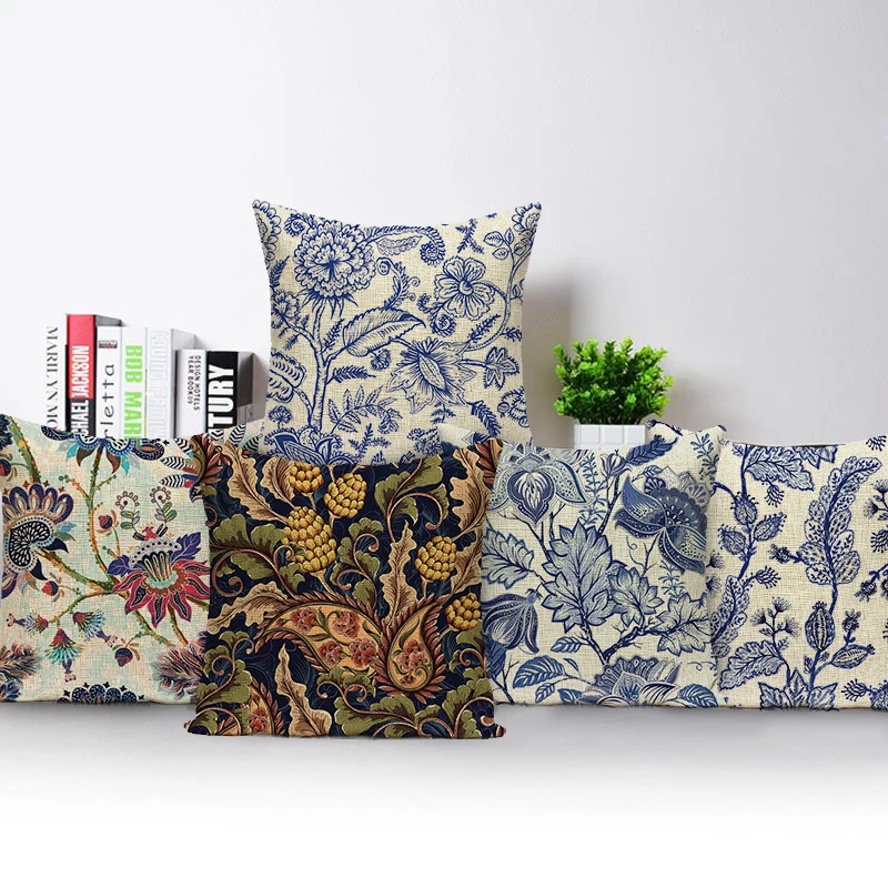 

Plant Flower Pattern Pillowcase Home Decorative Sofa Chair Cushion Covers for Office Living Room Throw Pillow Covers