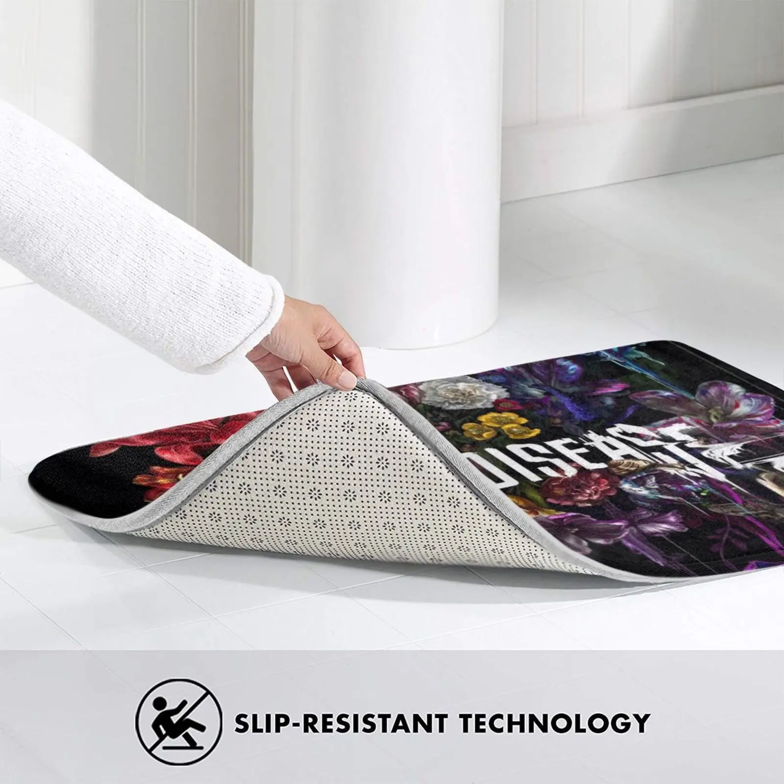 

Paradise Corrupt _ Carpet Mat Rug Cushion Soft Non - Slip Glitch Floral Paradise Philip K Dick Sci Fi Reality Glitch