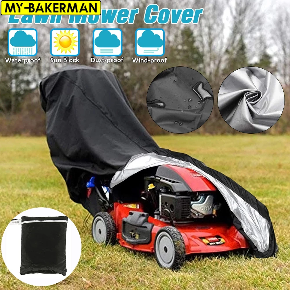 

210D Outdoor Garden Furniture Waterproof Dustproof Oxford Lawn Mower Cover UV Protection Tractor Snowblower Cover Shade For