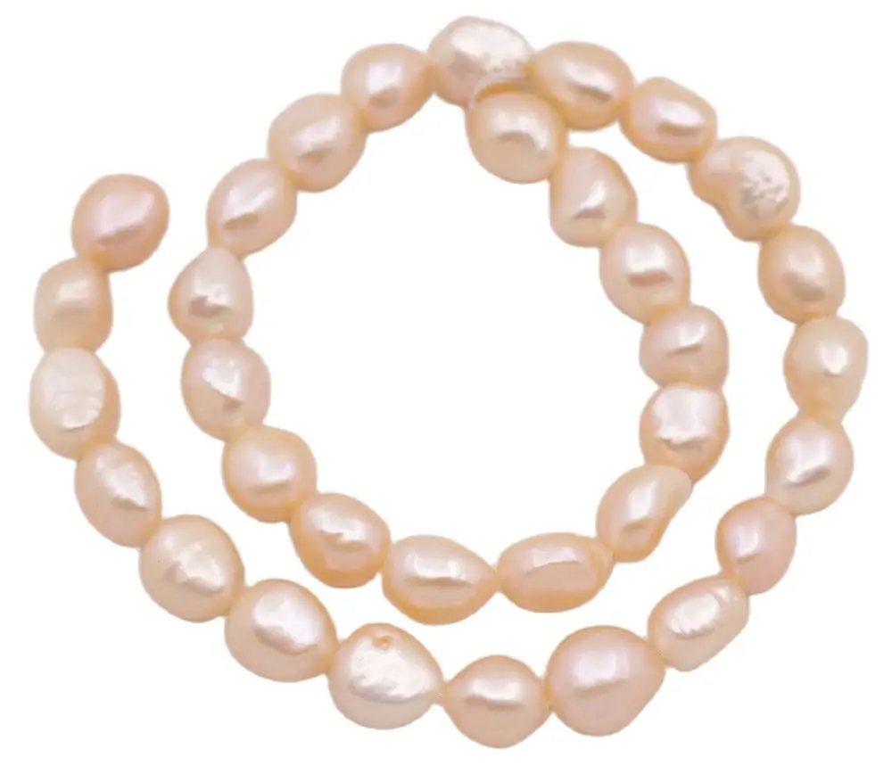 

10mmX12mm Natural Pink Baroque Pearl Loose Beads Jewelry Making DIY 15" Long