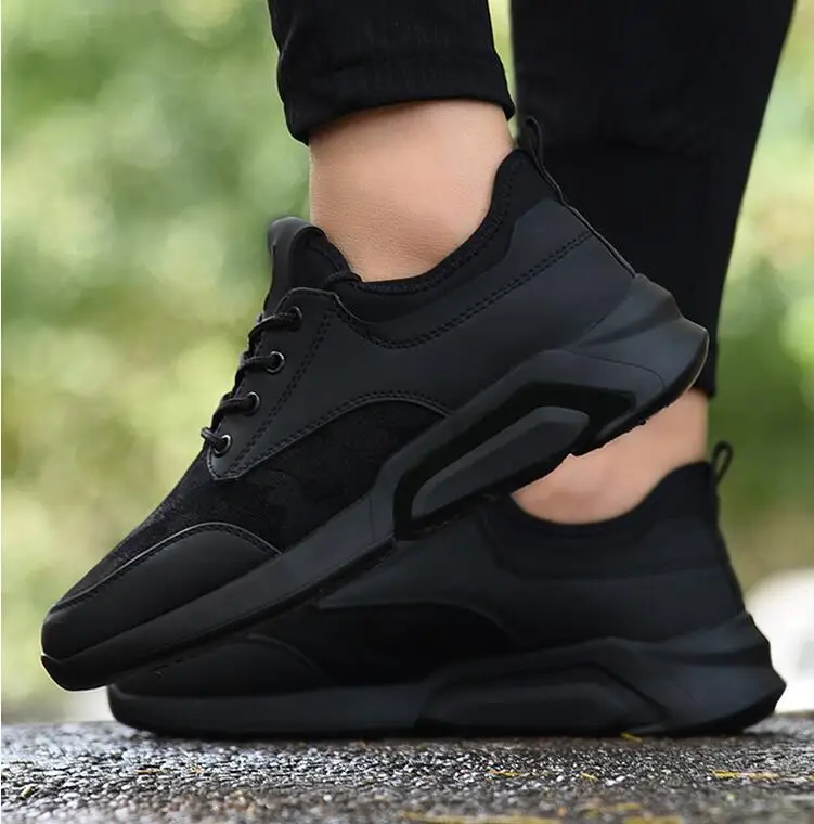 Мужские Нескользящие кроссовки Вулканизированная подошва сетчатые на шнуровке