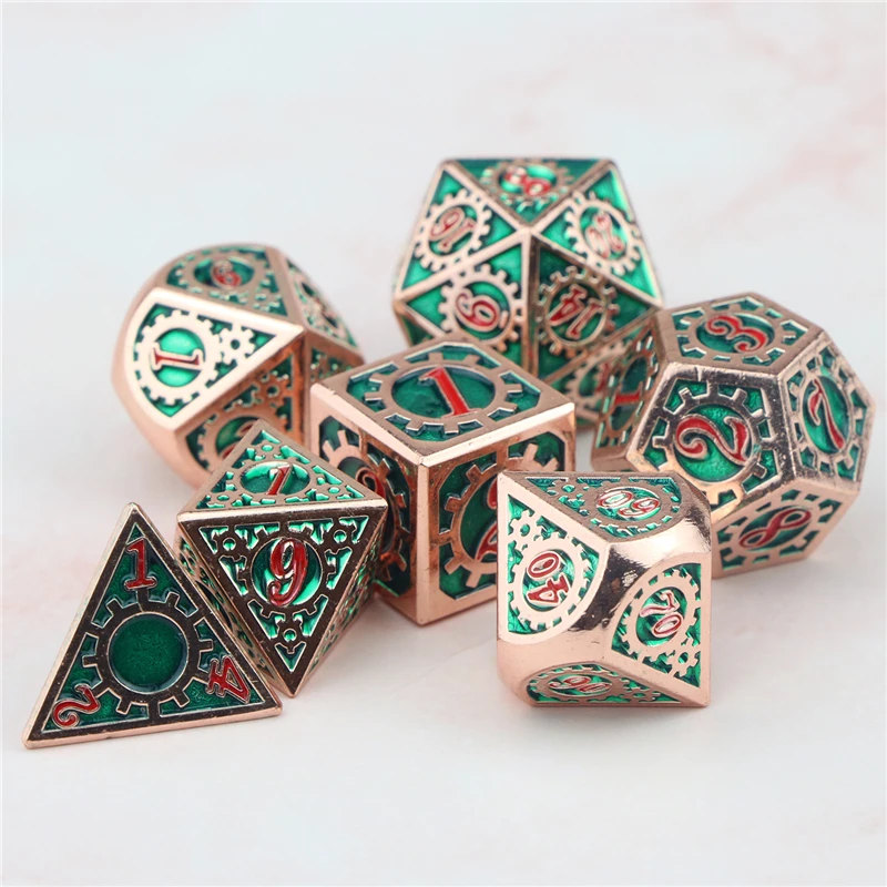 

Металлические кости для настольных игр с сумкой D20 D12 D10 D8 D6 D4