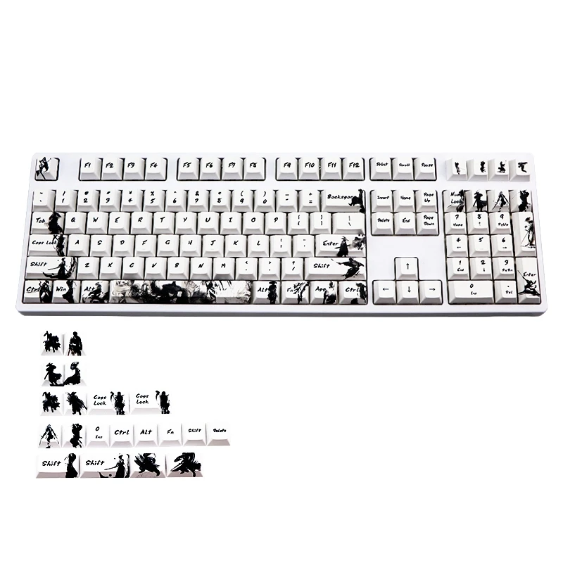 

128 Key PBT Keycaps Five Sides Dye-Subbed Cherry Profile KeyCap for MX Mechanical Keyboard Key Cap Switches