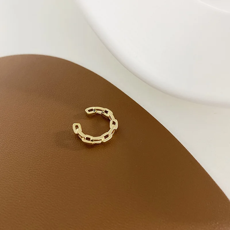 

Non Piercing Clip Jewelries For Women Simple Small Gold Silver Color Chain C Clips Earrings Ladies Cool Personality Jewellery