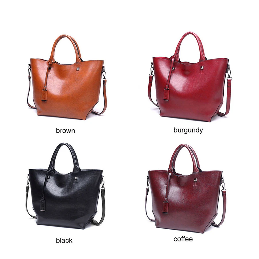 Женская сумка на плечо с эффектом воска кожаные сумки для женщин большая