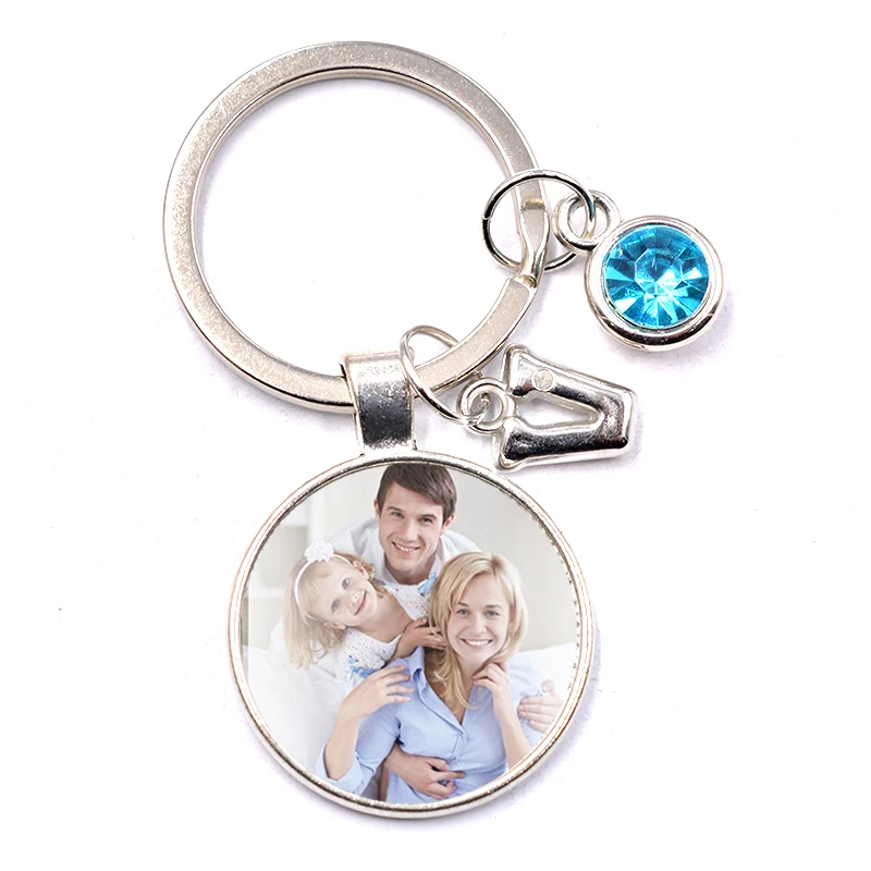 Заказной квадратный брелок для фотографий вашей семьи подарок друзей стеклянный