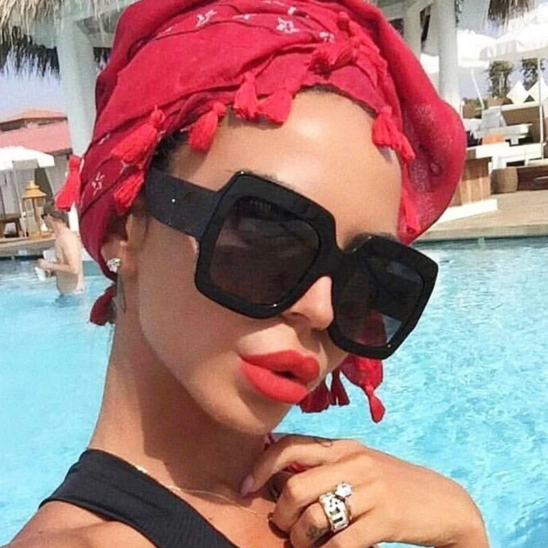 

Fashion Protable Colour Flat Top Big Sunglasses Women Vintage protable Elegant oculos de sol Luxury Sun glasses Ladies UV400