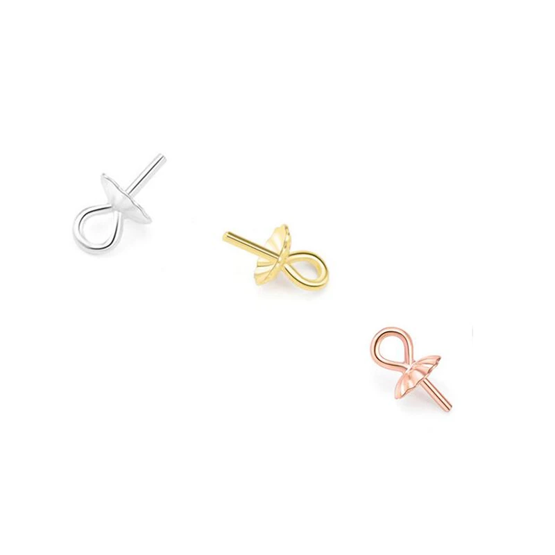 10pcs 925 Sterling Silver Pendant Connector,Cup Peg Bead Cap For Necklace,Earring,Dangle Sterling Silver Jewelry Accessories