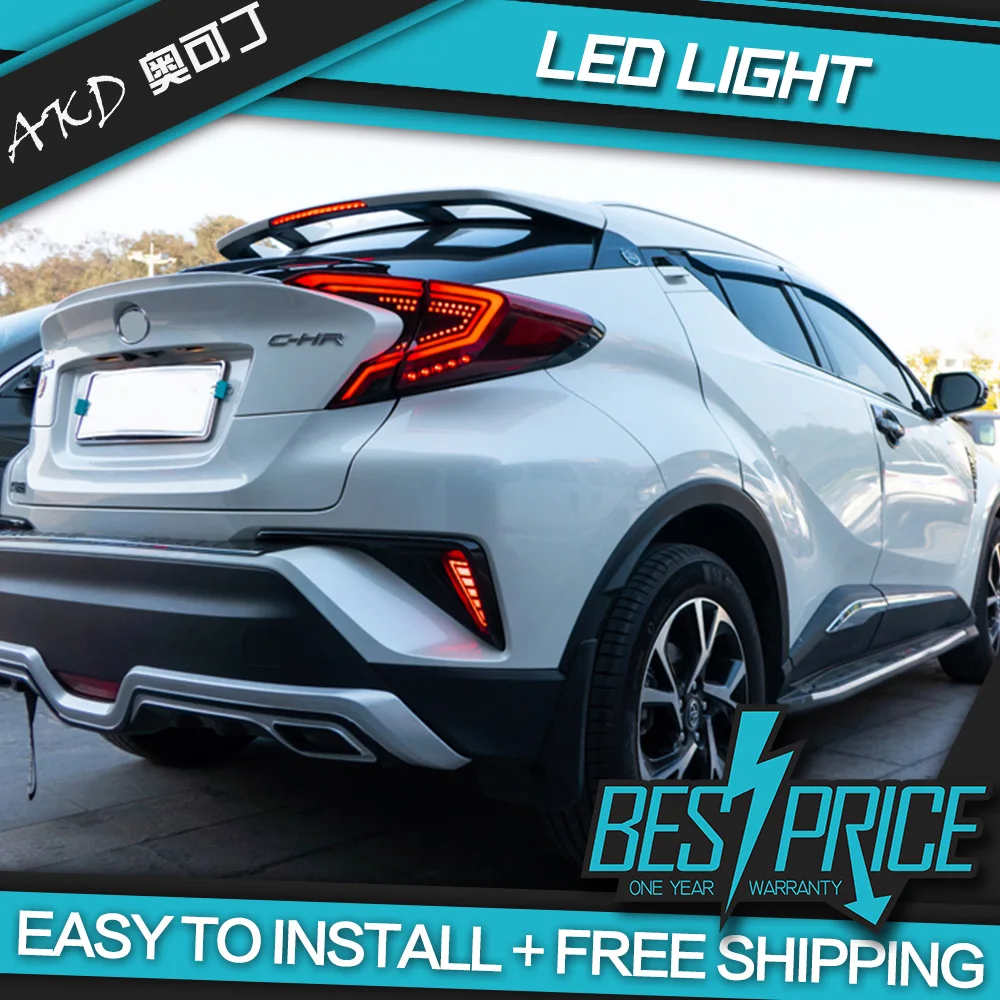 AKD tuning cars Tail lights For Toyota C-HR CHR Taillights LED DRL Running Fog dynamic signal light |