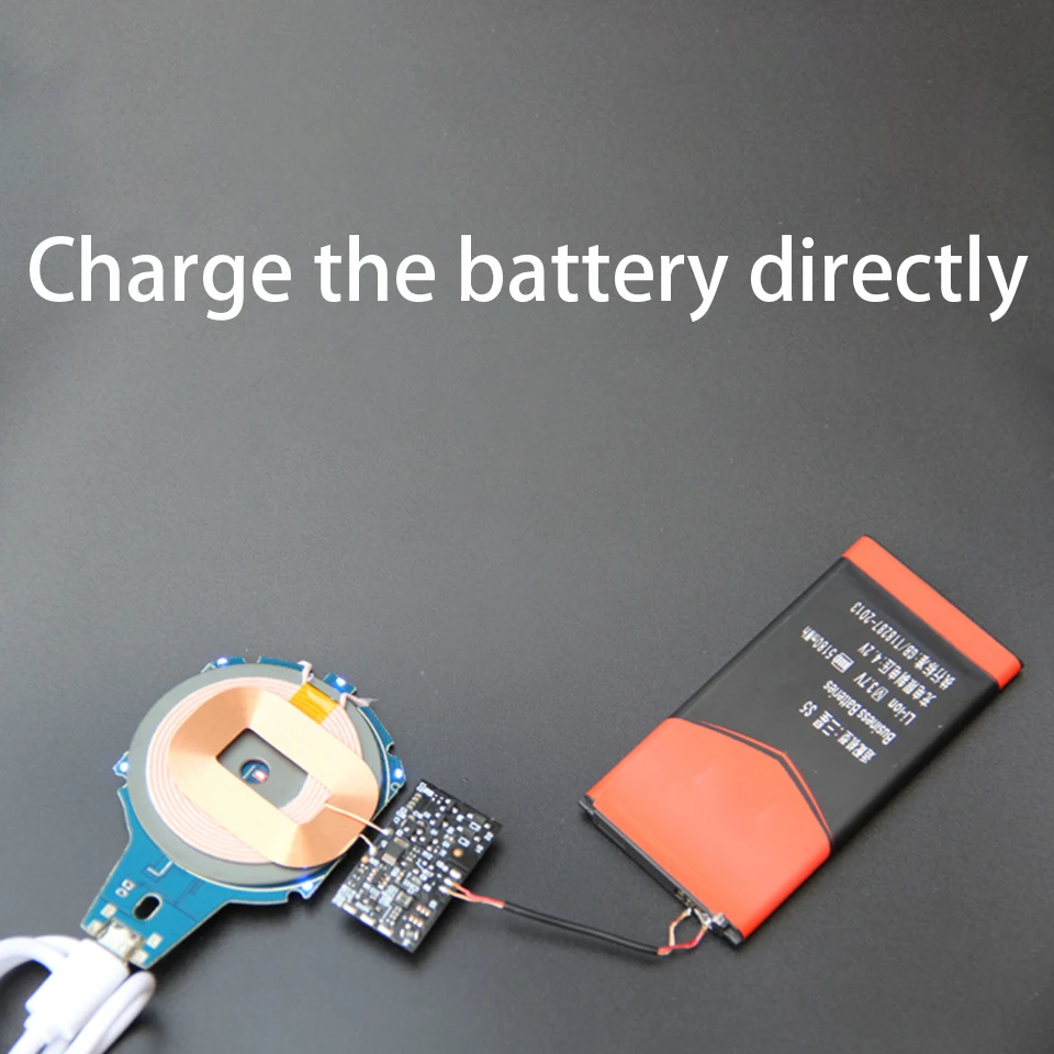 qi standard wireless charging receiver adapter module 5v 1a pure copper coil circuit universal battery charger for xiaomi huawei free global shipping