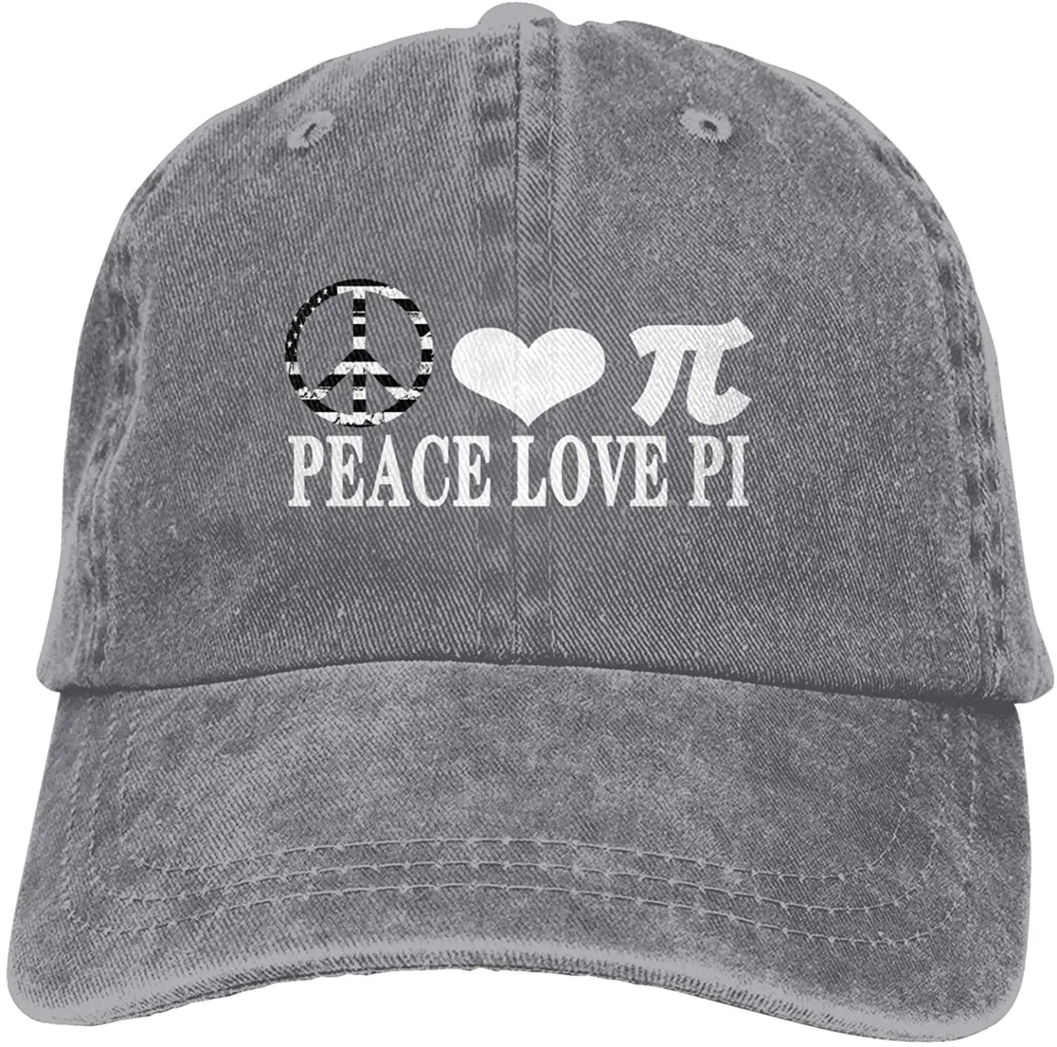 

Peace Love Pi Math Sports Denim Cap Adjustable Unisex Plain Baseball Cowboy Snapback Hat