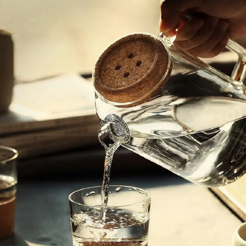 Корковой пробкой большой Ёмкость Стекло чайник охладитель бутылка для воды