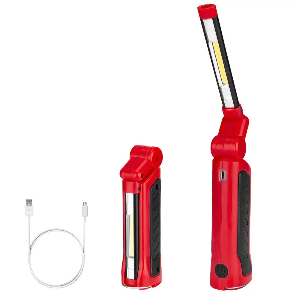 

High Brightness Working Light Rechargeable Emergency Light Foldable with Magnetic Hook Flashlight for Outdoors Camping