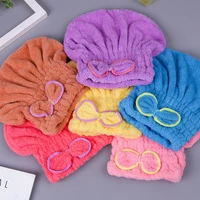 6 colors microfiber solid quickly dry hair hat hair turban women girls ladies cap bathing drying towel head wrap hat