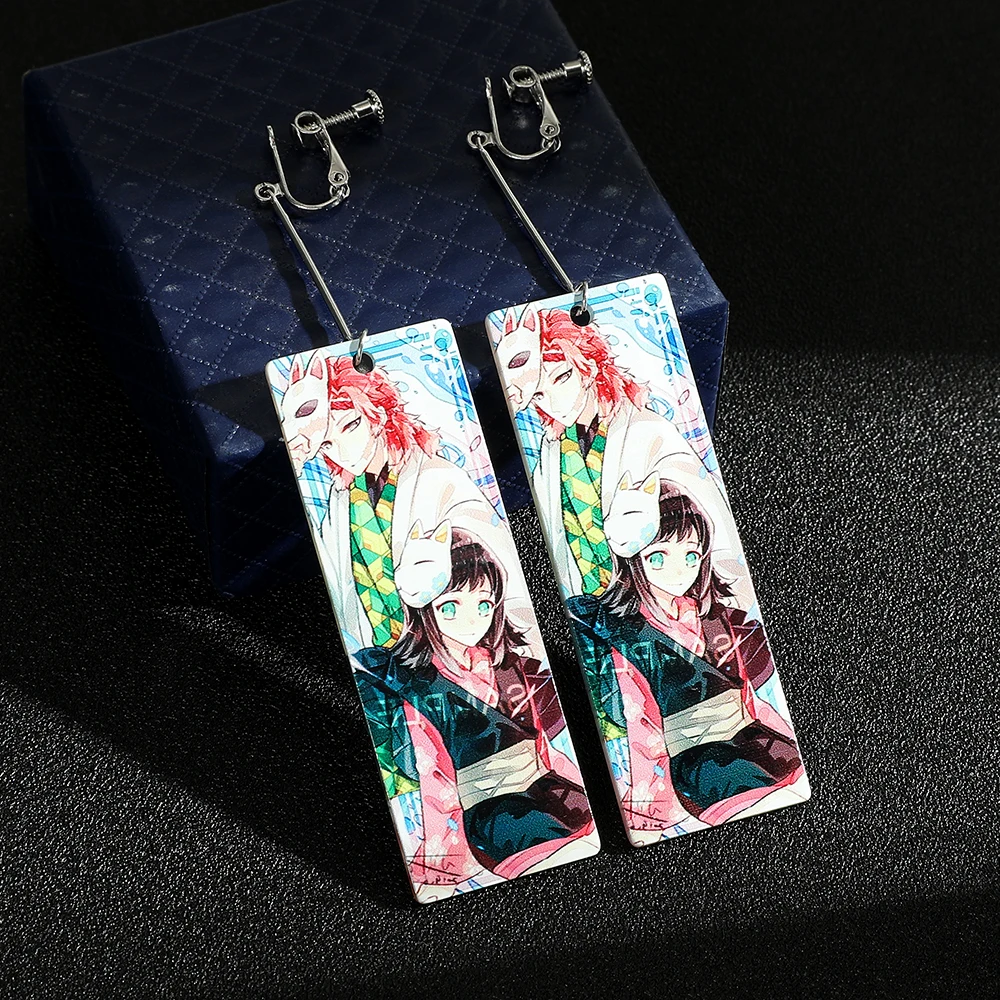 Серьги-клипсы с аниме рассекающий демонов ювелирные украшения для косплея