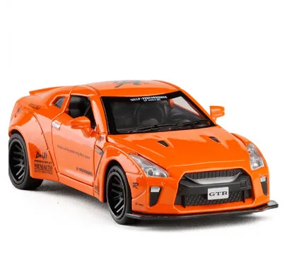 005 1:32 моделирование Nissan GTR соревнование сплава автомобиля модельная форма-литье игрушечный автомобиль детская откатная вспышка супер-бегущая машина игрушка - Цвет: 005