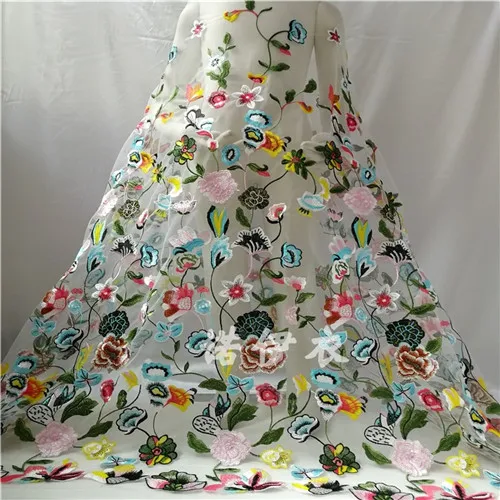 Diy Чистая Пряжа вышивка сетка кружева ткани маленький сломанный цветок платье чистая ткань вышитые ткани - Цвет: 6