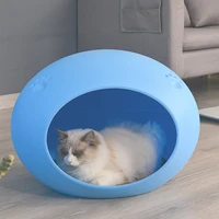 pet dog kennel bed weatherproof indoor outdoor animal shelter egg oval round shape plastic cat house