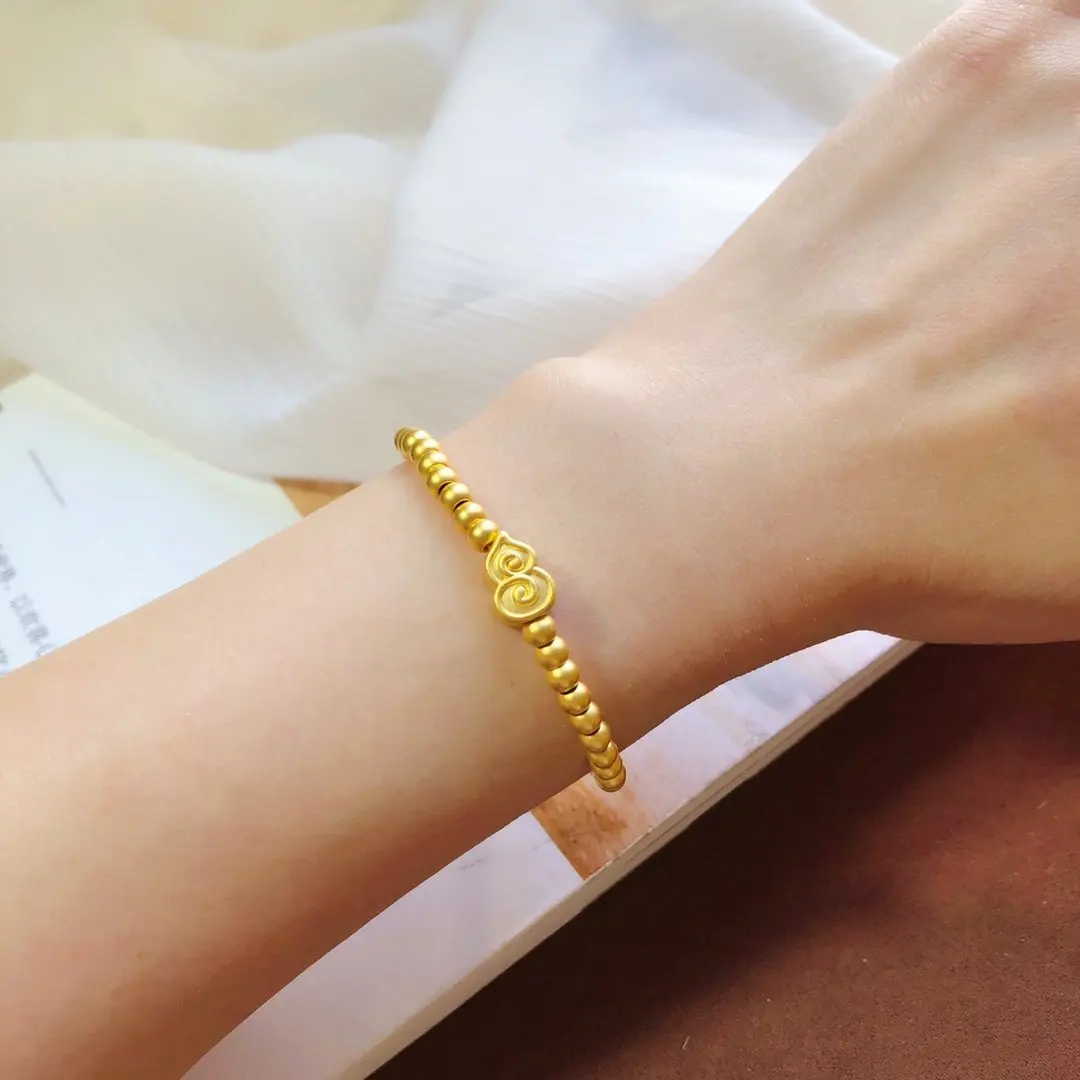 

HX 24K Pure Gold Bracelet Real 999 Solid Gold Bangle Upscale Beautiful Romantic Trendy Classic Jewelry Hot Sell New 2020