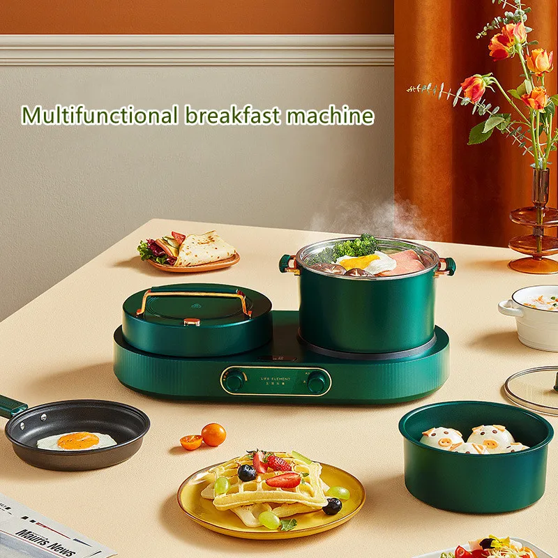 

Electric Breakfast Machine Multi-function Cooker Food Cooking Machine Sandwich Waffle Maker Toaster Removable Non-stick Pan