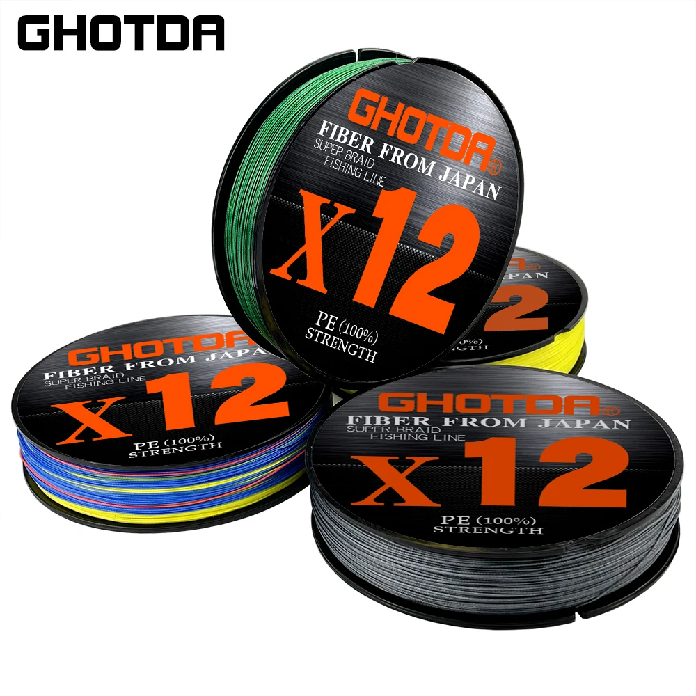 

GHOTDA X12 Braided Fishing Line 100M 12 Strands Strong PE Fishing Line Multifilament Durable Fishing Line