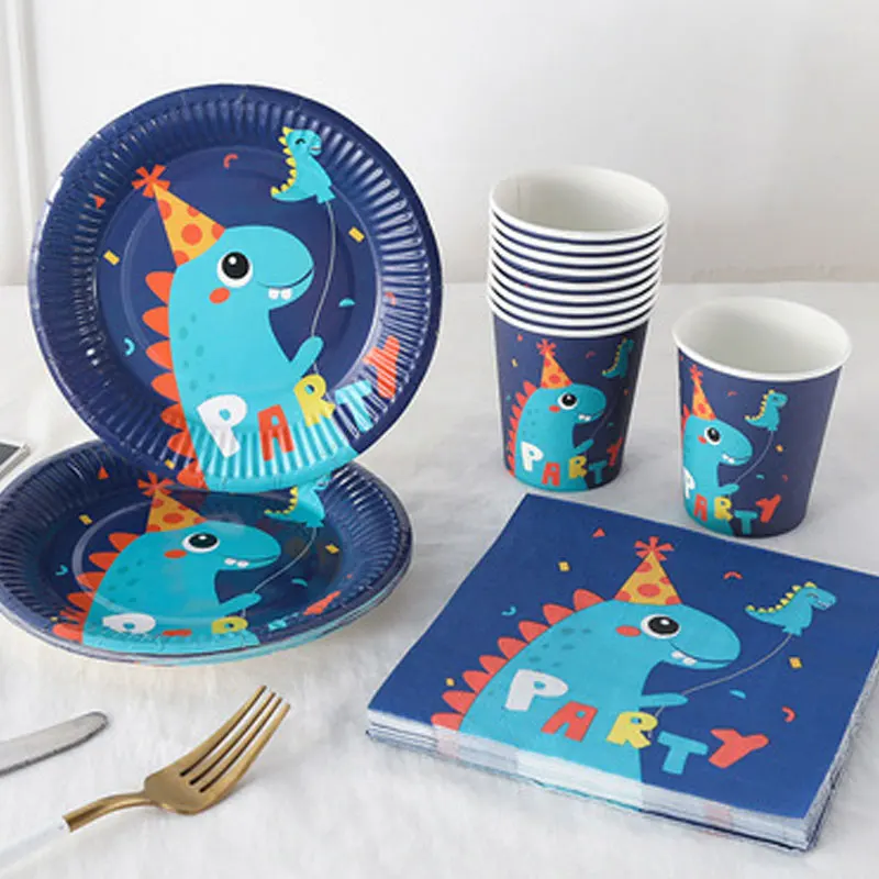 

New Dinosaur Theme Contracted Disposable Tableware Set Wedding Birthday Party Decoration Paper Plate