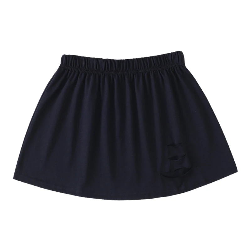 

CPDD Women Ripped Hole Shirt Extender Layered Faux Top Lower Sweep Skirt False Hem